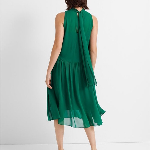 Silk Emerald GreenTie-Back Dress NWT XS Size 2 - Picture 3 of 7